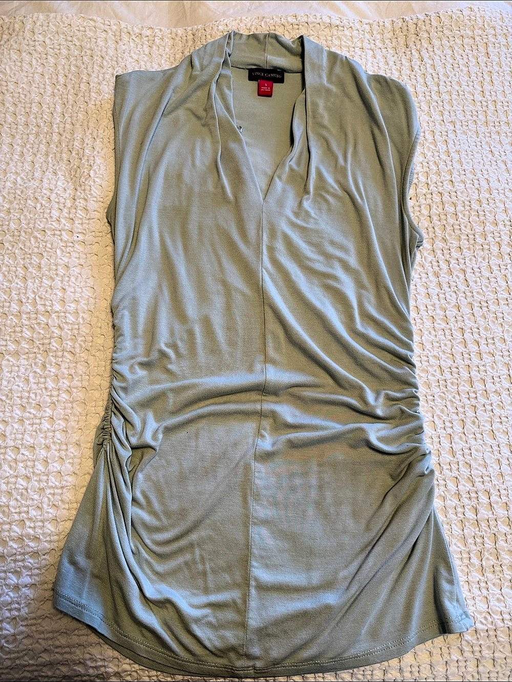 Vince Camito Sage Green Ruched Tunic Size Small Like New